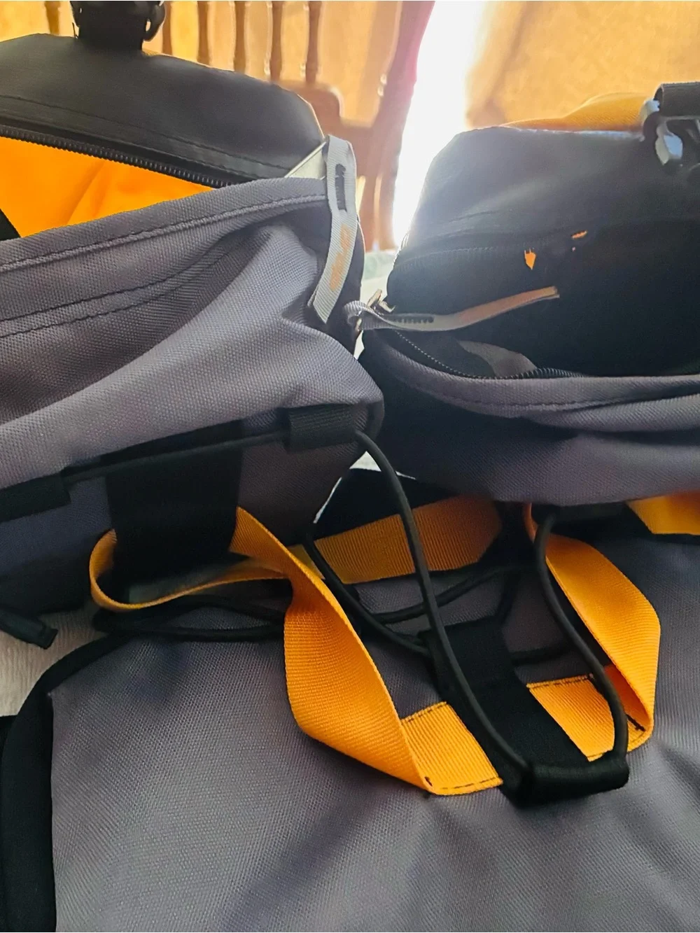 DROP Glide Yellow, Black and Grey Hiking Backpack, GLIDEACCSYS Pockets